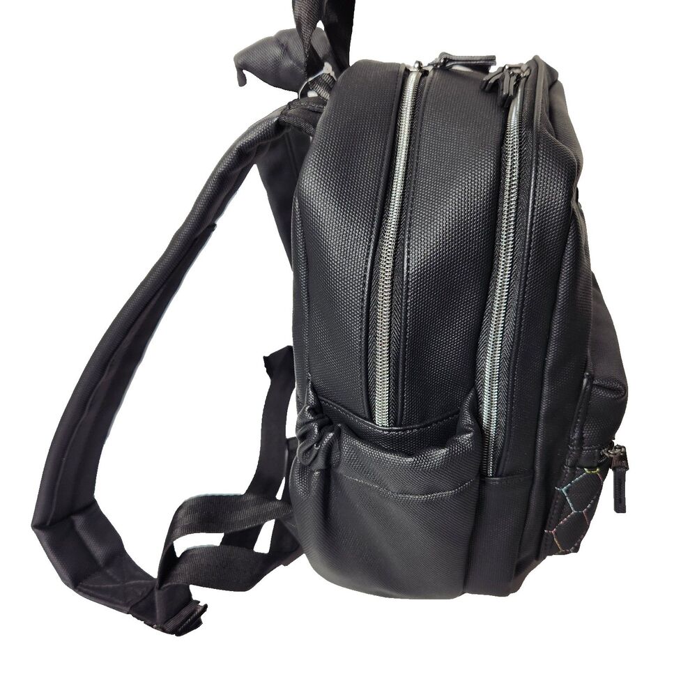 LUG Matte Luxe Cargo Mini Backpack Volley Black Vegan Faux Leather Top Handle - Picture 7 of 16